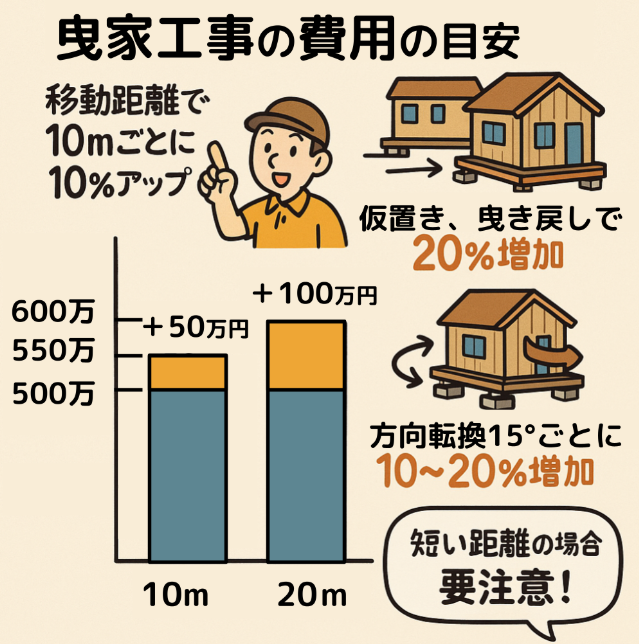 曳家　距離　回転　費用